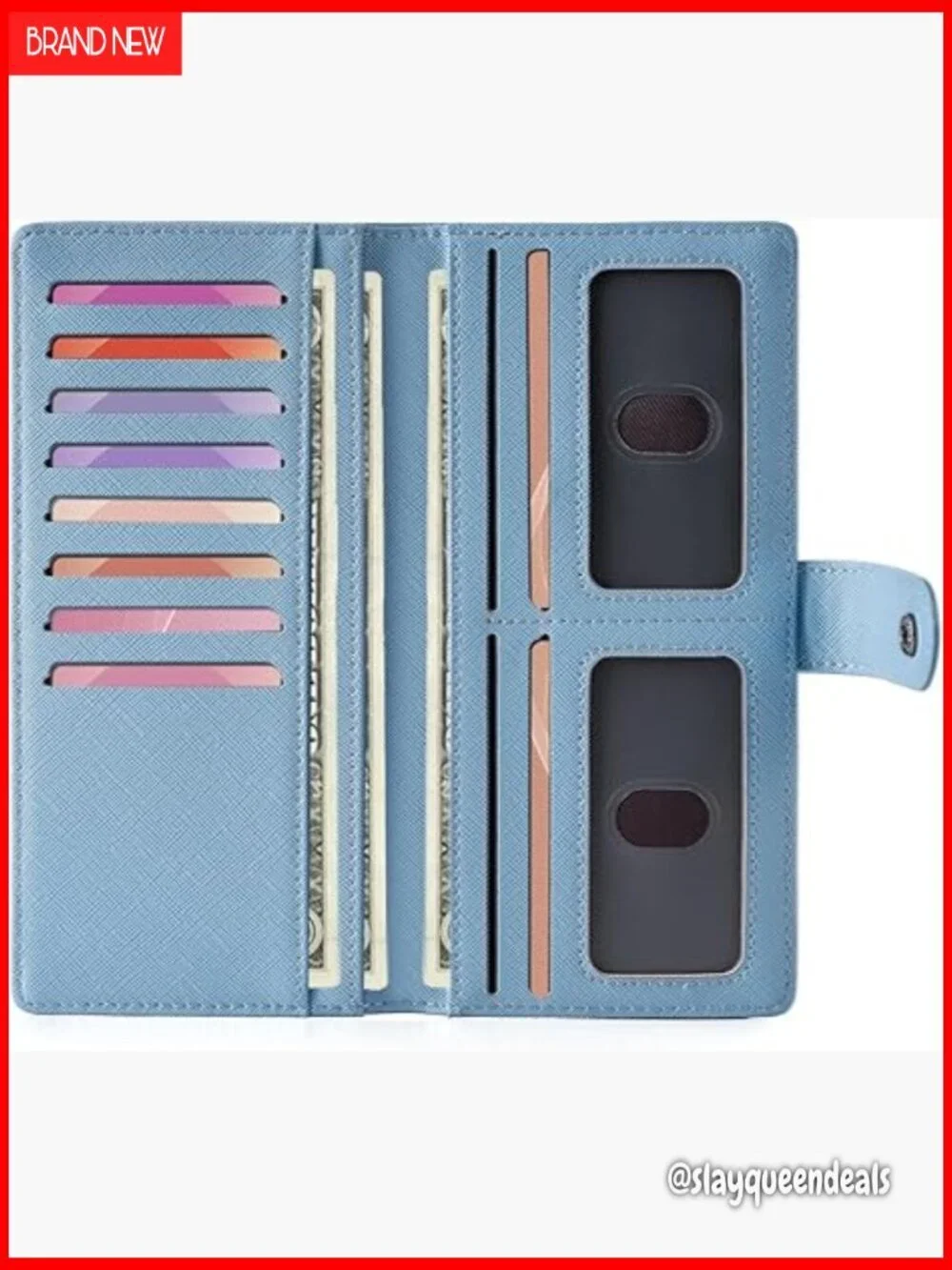 Slim RFID Blocking Vegan Leather Bifold Wallet with Zipper Pocket